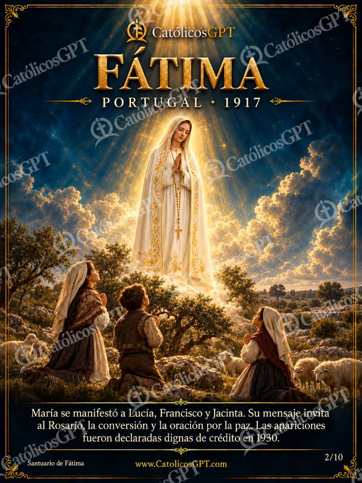 Imagen católica de Apariciones Virgen Mundo 02 Fatima — Virgen María