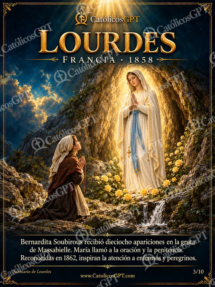 Imagen católica de Apariciones Virgen Mundo 03 Lourdes — Virgen María
