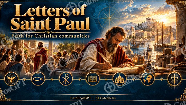 Imagen católica de Bible Course AI paulinas English CatolicosGPT 16x9 — Formación católica