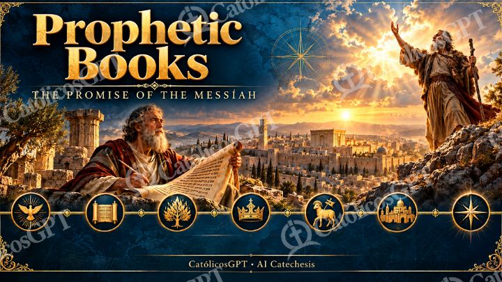 Imagen católica de Bible Course AI profetas English CatolicosGPT 16x9 — Formación católica
