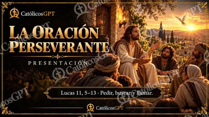 Imagen católica de CatolicosGPT Presentacion Card 16x9 oracion perseverante — Oración y devociones