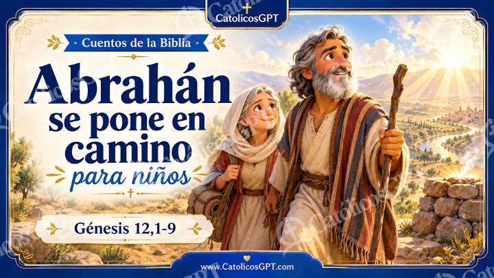 Imagen católica de Cuento 009 abrahan se pone en camino CatolicosGPT ninos 16x9 — Niños y catequesis