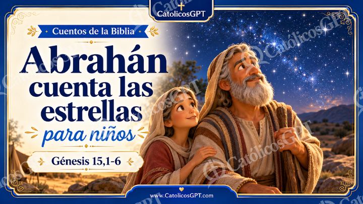 Imagen católica de Cuento 010 abrahan cuenta las estrellas CatolicosGPT ninos 16x9 — Niños y catequesis