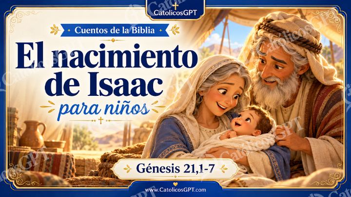 Imagen católica de Cuento 012 el nacimiento de isaac CatolicosGPT ninos 16x9 — Niños y catequesis