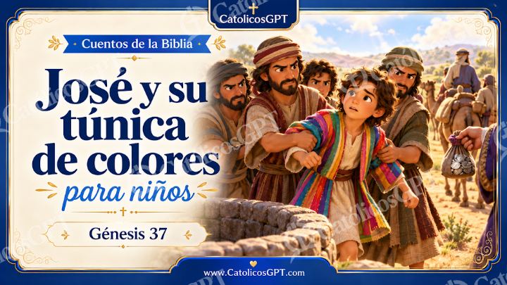 Imagen católica de Cuento 017 jose y su tunica de colores CatolicosGPT ninos 16x9 — Niños y catequesis