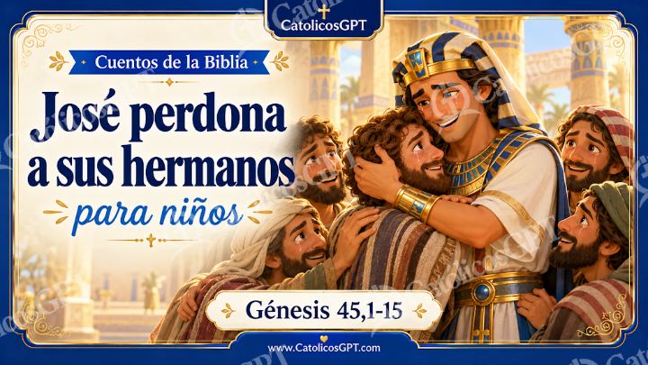 Imagen católica de Cuento 019 jose perdona a sus hermanos CatolicosGPT ninos 16x9 — Niños y catequesis