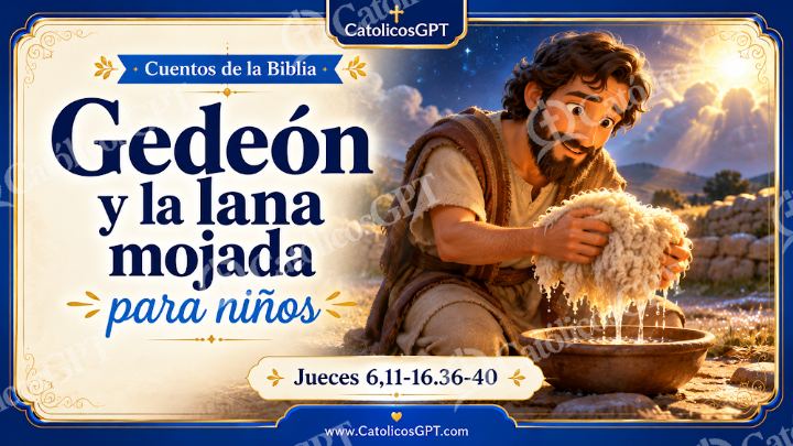 Imagen católica de Cuento 029 gedeon y la lana mojada CatolicosGPT ninos 16x9 — Niños y catequesis