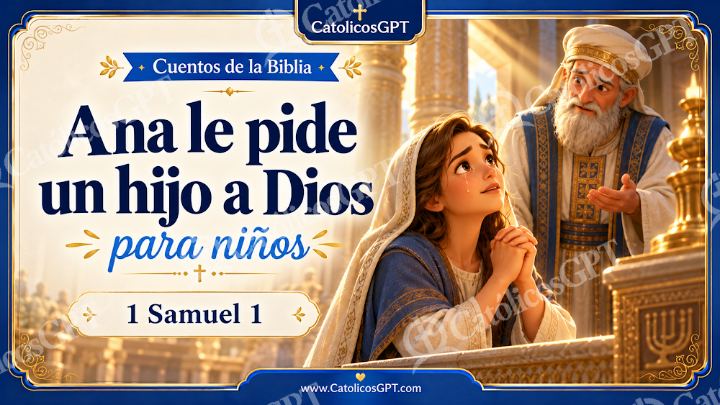 Imagen católica de Cuento 030 ana le pide un hijo a dios CatolicosGPT ninos 16x9 — Niños y catequesis