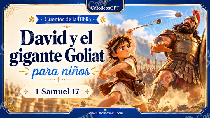 Imagen católica de Cuento 033 david y el gigante goliat CatolicosGPT ninos 16x9 — Niños y catequesis