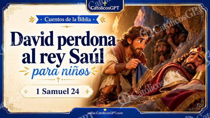 Imagen católica de Cuento 035 david perdona al rey saul CatolicosGPT ninos 16x9 — Niños y catequesis
