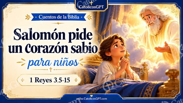 Imagen católica de Cuento 036 salomon pide un corazon sabio CatolicosGPT ninos 16x9 — Niños y catequesis