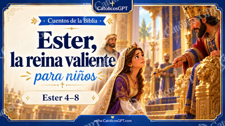 Imagen católica de Cuento 045 ester la reina valiente CatolicosGPT ninos 16x9 — Niños y catequesis