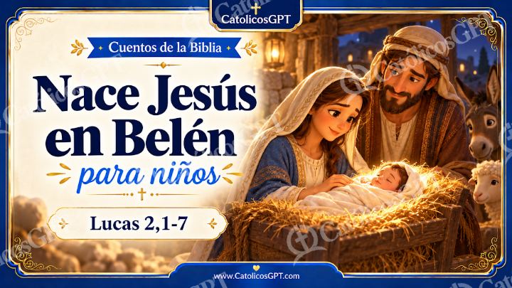 Imagen católica de Cuento 054 nace jesus en belen CatolicosGPT ninos 16x9 — Niños y catequesis