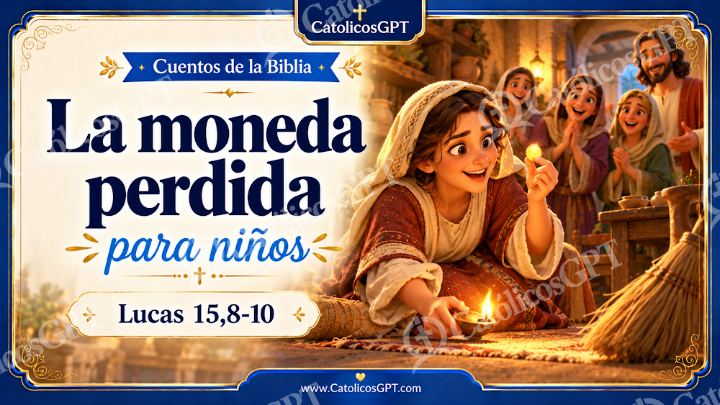 Imagen católica de Cuento 072 la moneda perdida CatolicosGPT ninos 16x9 — Niños y catequesis