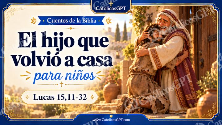 Imagen católica de Cuento 073 el hijo que volvio a casa CatolicosGPT ninos 16x9 — Niños y catequesis