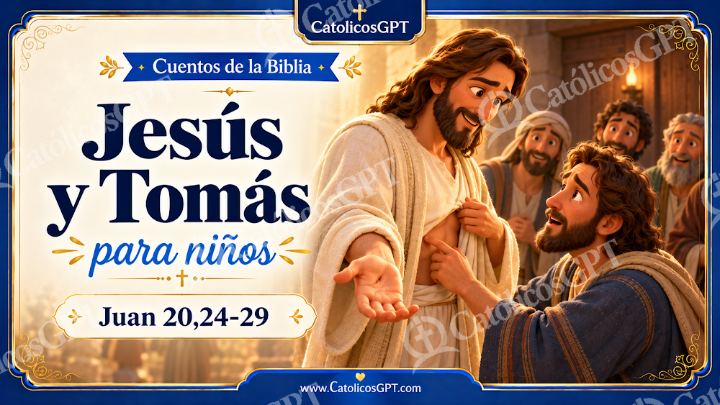 Imagen católica de Cuento 089 jesus y tomas CatolicosGPT ninos 16x9 — Niños y catequesis