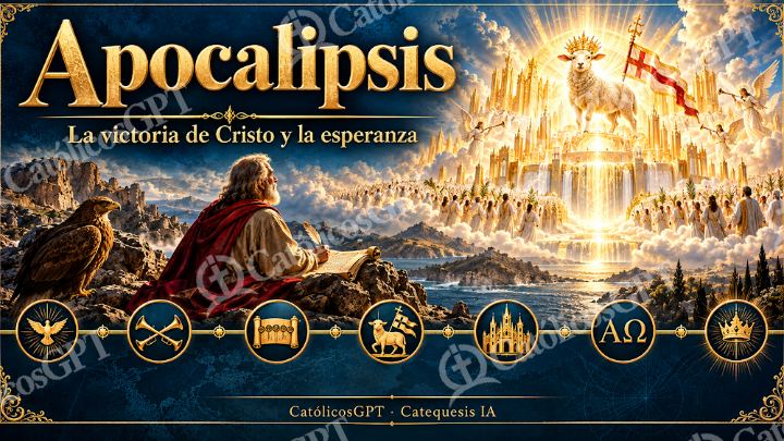 Imagen católica de Curso Biblia IA apocalipsis CatolicosGPT 16x9 — Biblia y Jesús