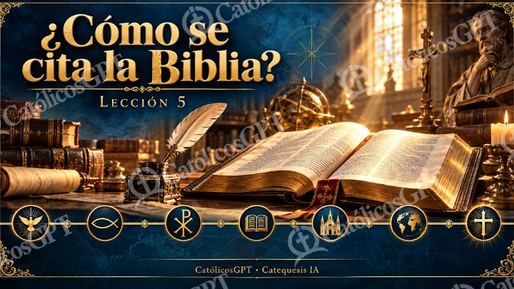 Imagen católica de Curso Biblia IA leccion 5 CatolicosGPT 16x9 — Biblia y Jesús