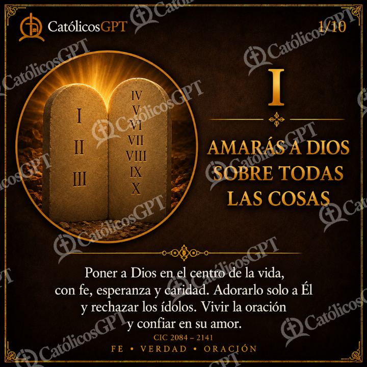 Imagen católica de Diez Mandamientos Presentacion 01 Amaras a Dios sobre todas las cosas CatolicosGPT Corregido — Formación católica