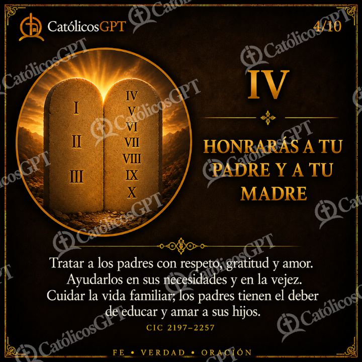 Imagen católica de Diez Mandamientos Presentacion 04 Honraras a tu padre y a tu madre CatolicosGPT Corregido — Formación católica
