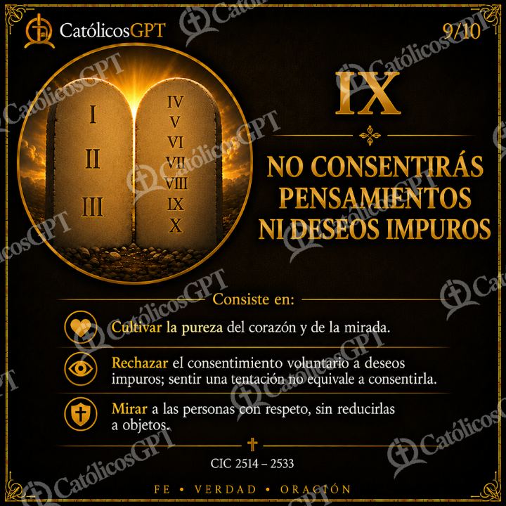 Imagen católica de Diez Mandamientos Presentacion 09 No consentiras pensamientos ni deseos impuros CatolicosGPT Corregido — Formación católica
