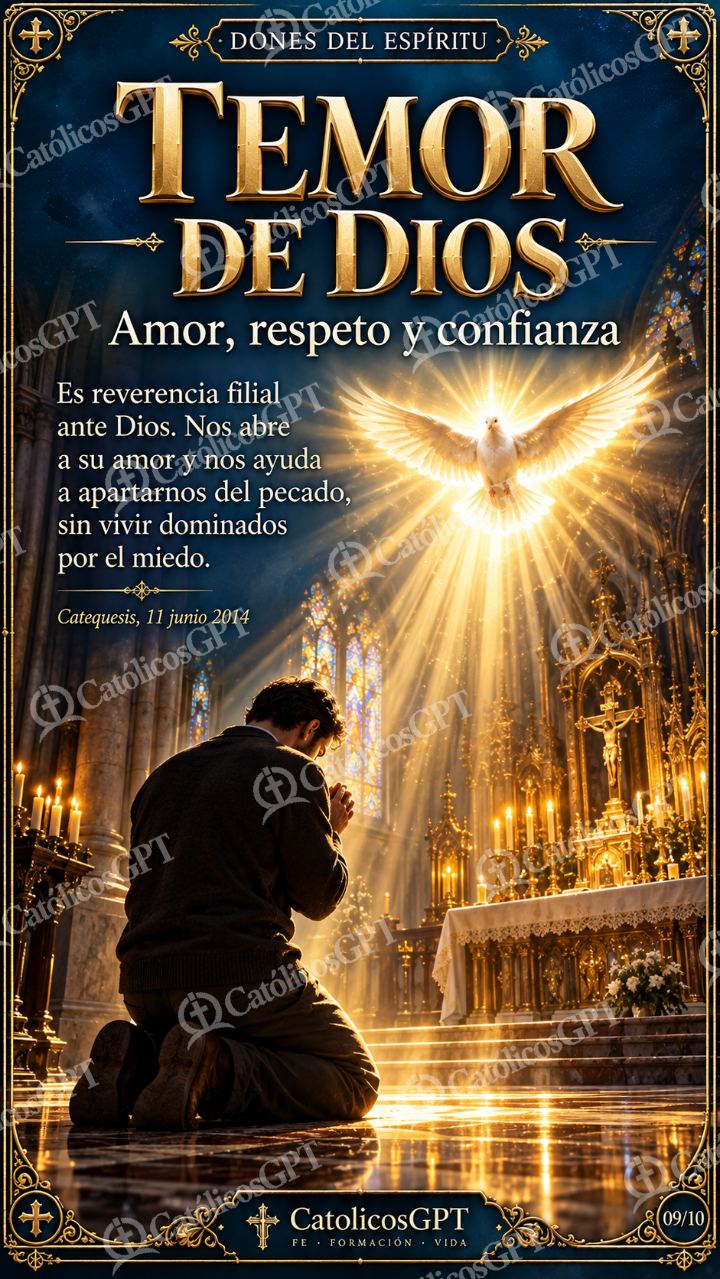 Imagen católica de Dones del Espiritu Santo 09 TEMOR DE DIOS CatolicosGPT 9x16 — Formación católica