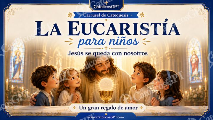 Imagen católica de eucaristia niños primera comunion - banner cover 16x9 — Niños y catequesis