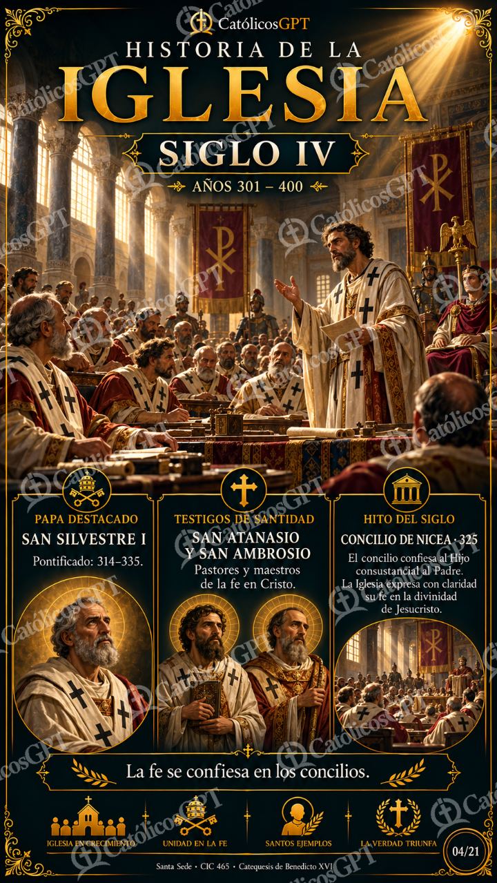 Imagen católica de Historia de la Iglesia Siglo 04 IV CatolicosGPT 9x16 — Formación católica