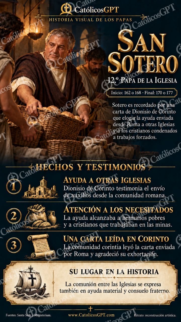 Imagen católica de Historia de los Papas 012 San Sotero CatolicosGPT 9x16 — Santos y arcángeles