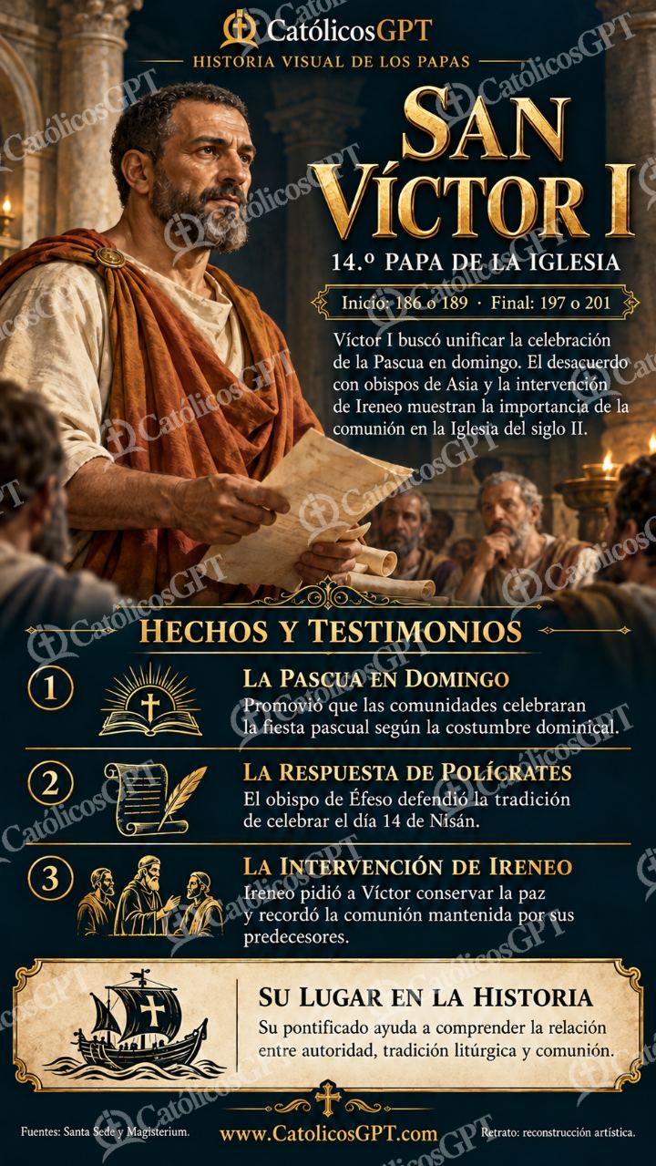 Imagen católica de Historia de los Papas 014 San Victor I CatolicosGPT 9x16 — Santos y arcángeles