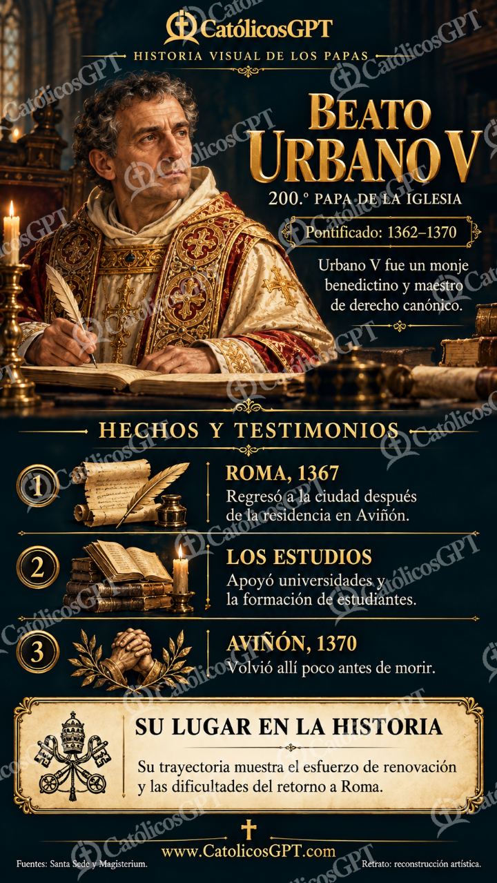 Imagen católica de Historia de los papas: Beato Urbano V — Formación católica