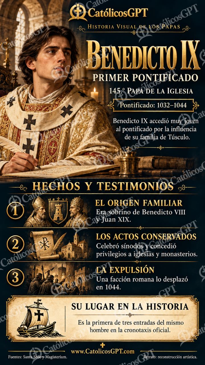 Imagen católica de Historia de los papas: Benedicto IX · primer pontificado — Formación católica