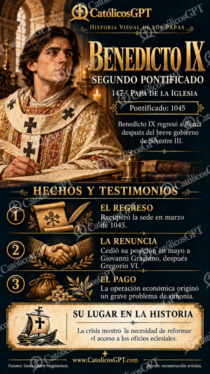 Imagen católica de Historia de los papas: Benedicto IX · segundo pontificado — Formación católica
