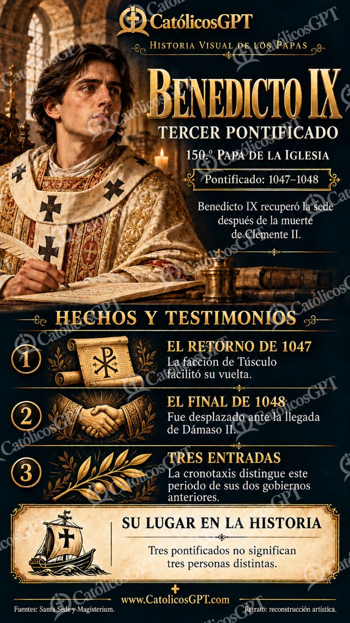 Imagen católica de Historia de los papas: Benedicto IX · tercer pontificado — Formación católica