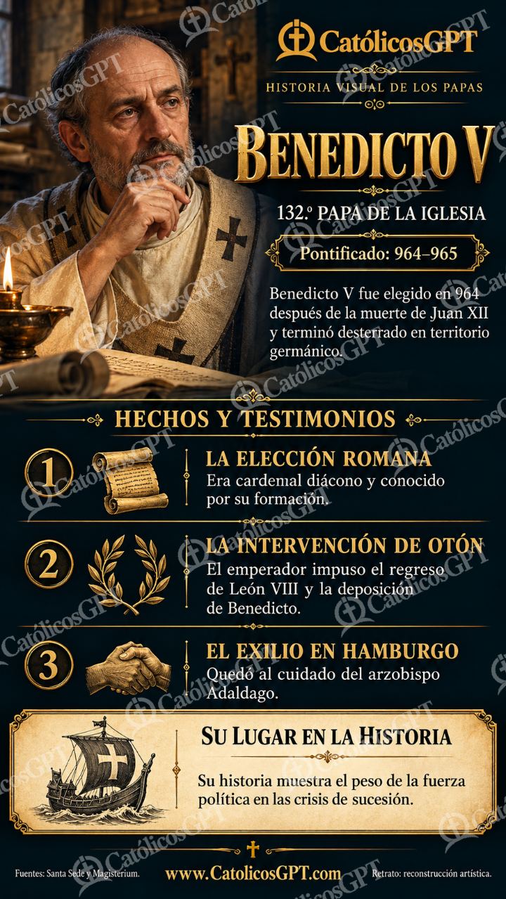 Imagen católica de Historia de los papas: Benedicto V — Formación católica