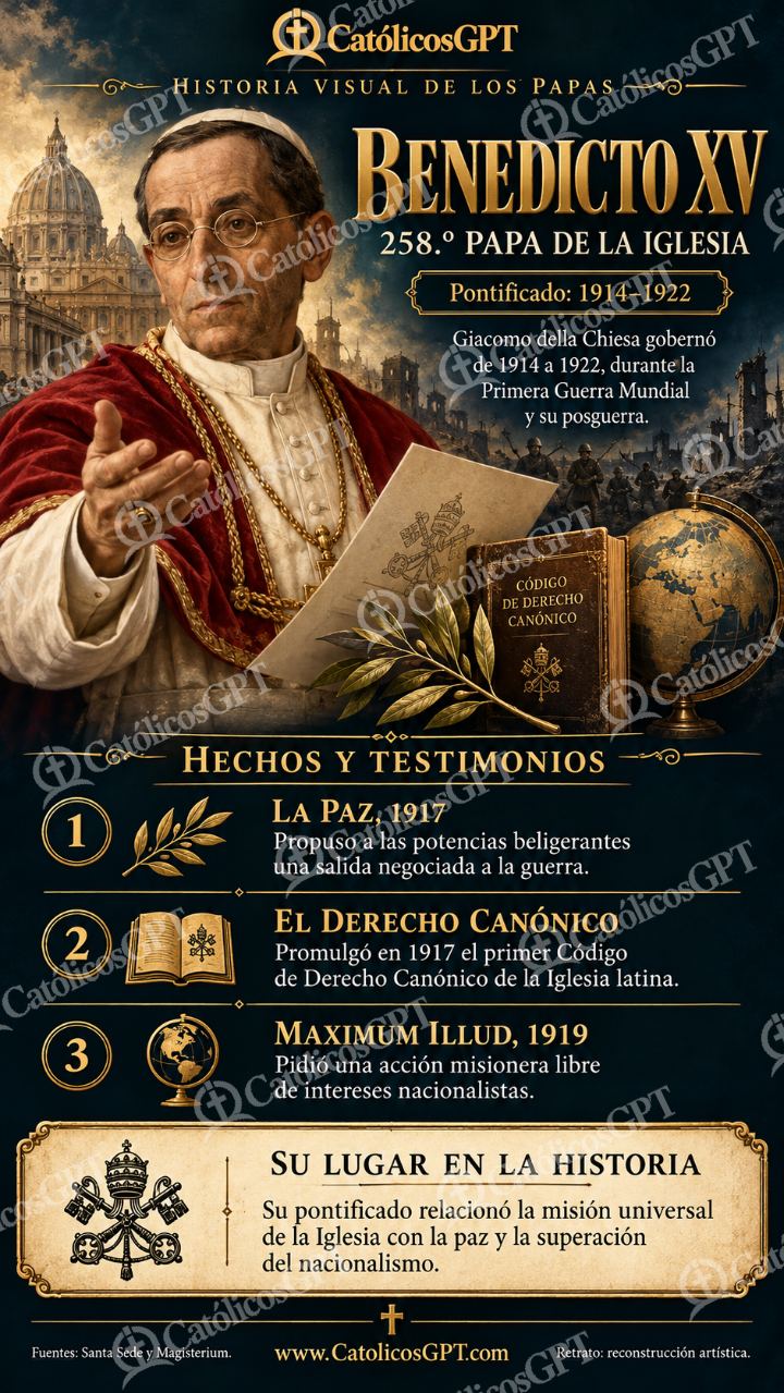 Imagen católica de Historia de los papas: Benedicto XV — Formación católica
