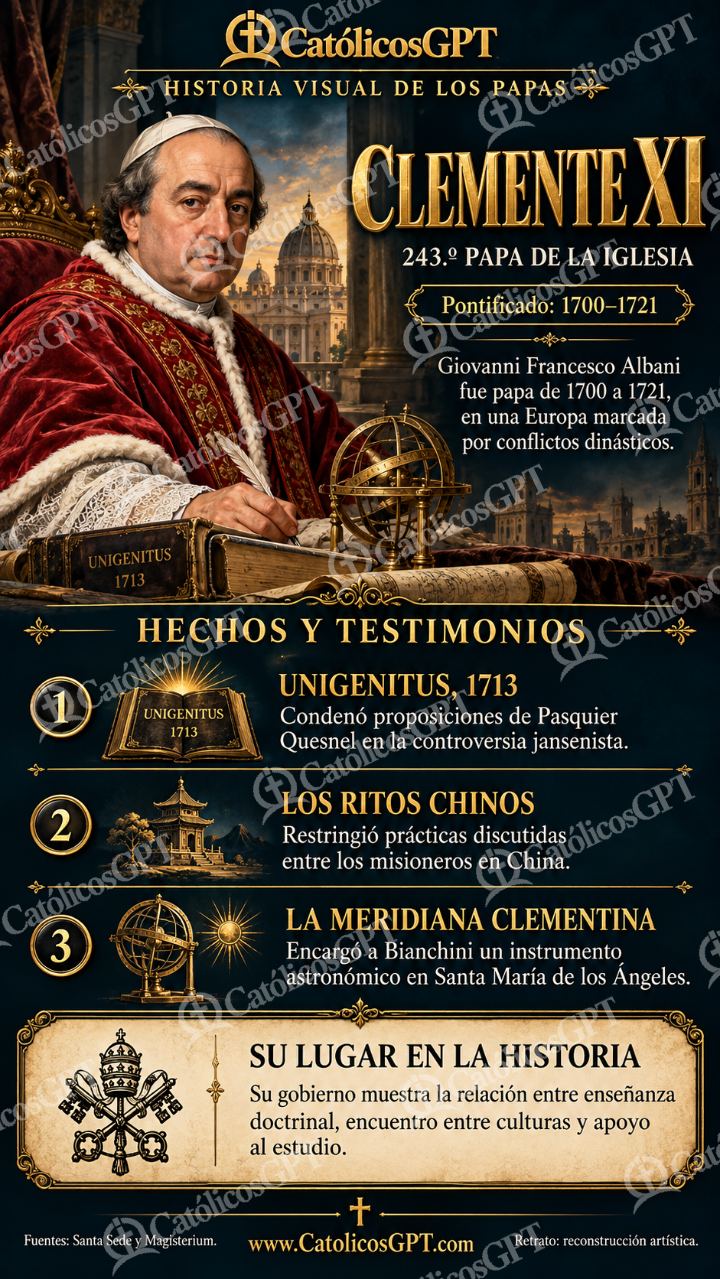 Imagen católica de Historia de los papas: Clemente XI — Formación católica