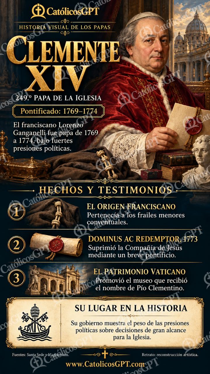 Imagen católica de Historia de los papas: Clemente XIV — Formación católica