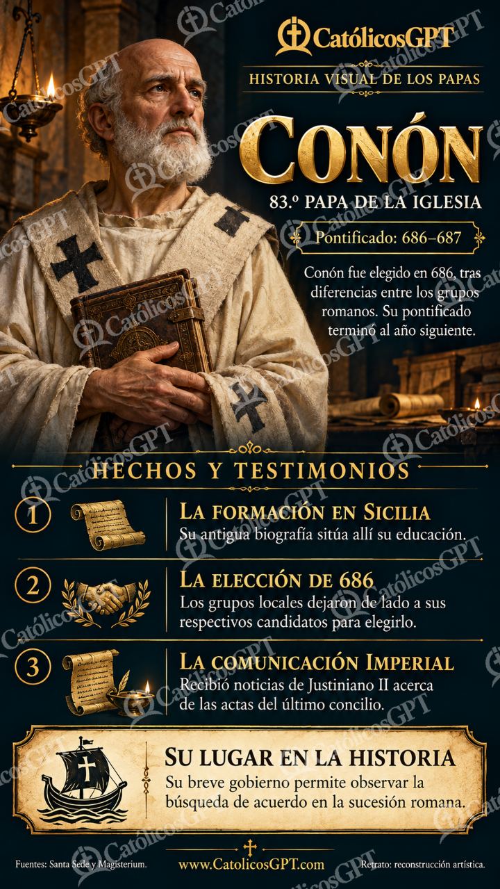 Imagen católica de Historia de los papas: Conón — Formación católica