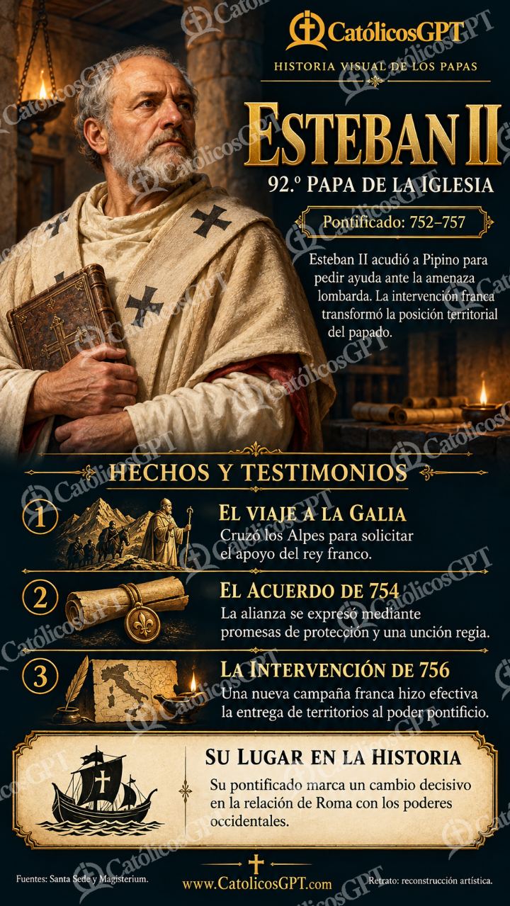 Imagen católica de Historia de los papas: Esteban II — Formación católica