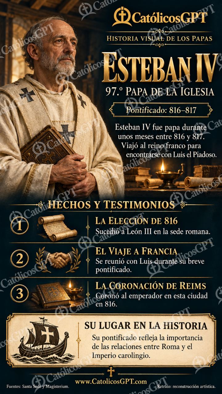 Imagen católica de Historia de los papas: Esteban IV — Formación católica