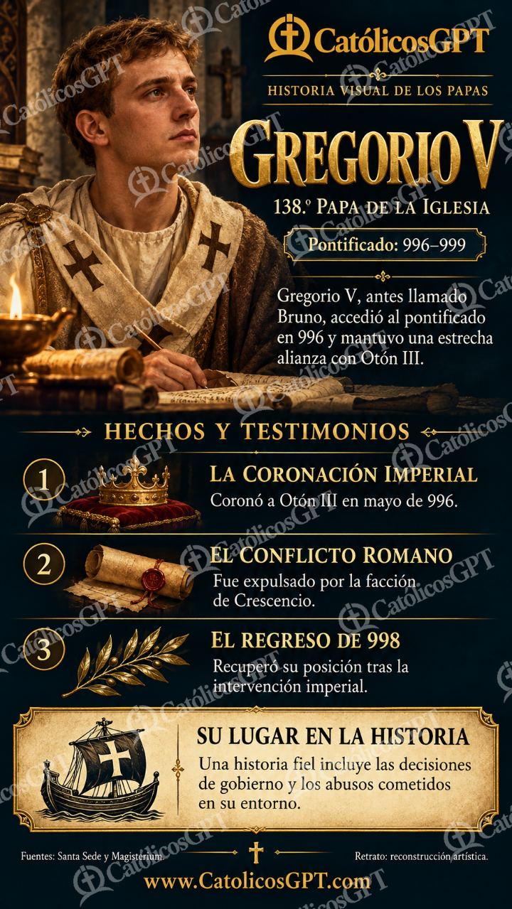 Imagen católica de Historia de los papas: Gregorio V — Formación católica