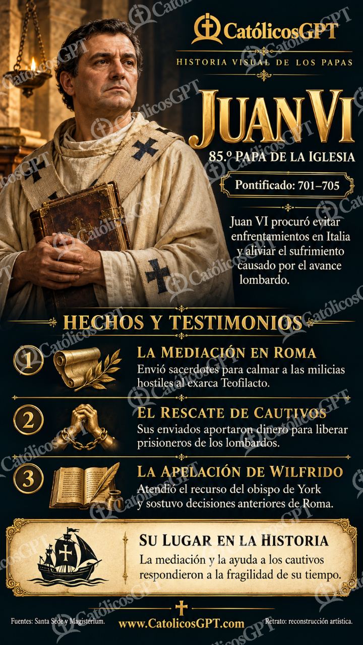 Imagen católica de Historia de los papas: Juan VI — Formación católica