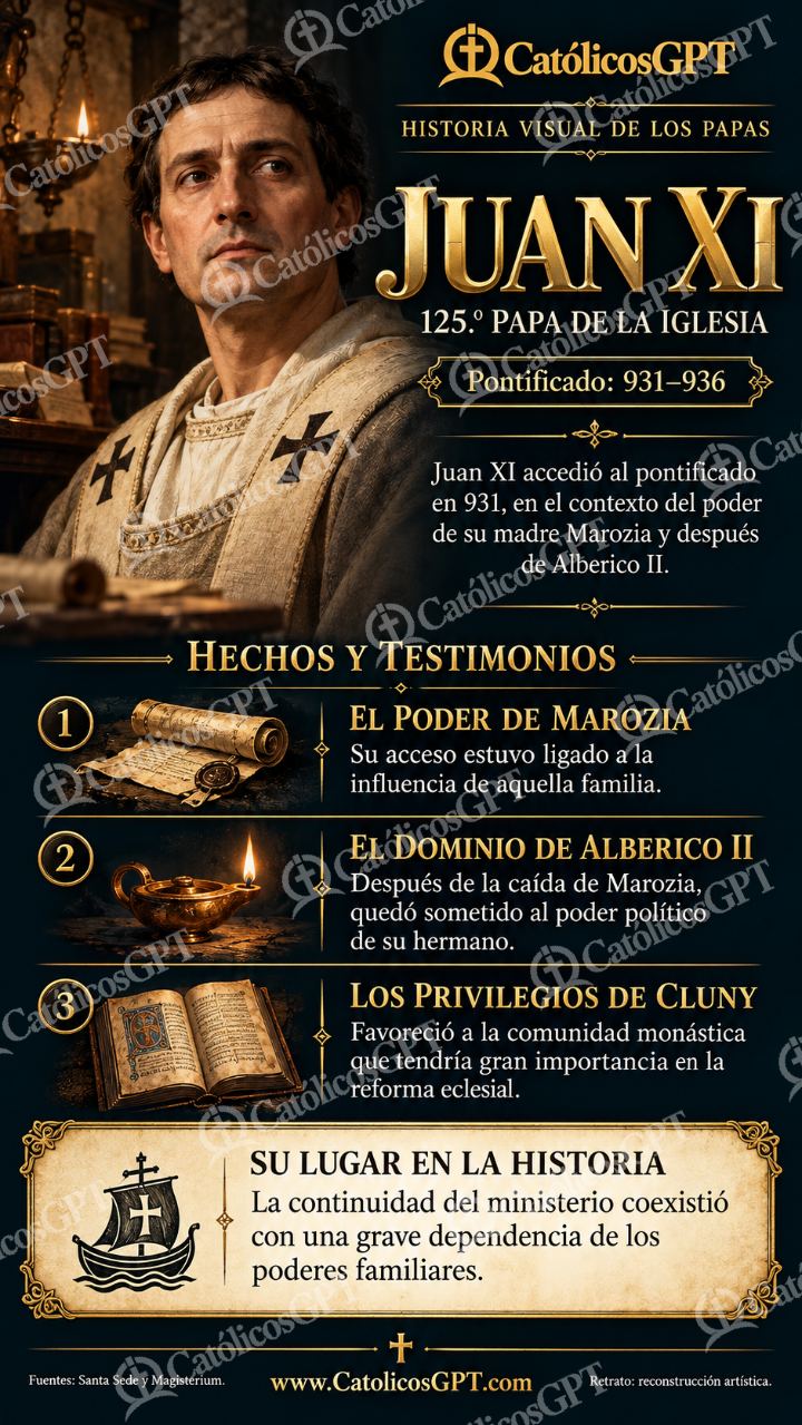 Imagen católica de Historia de los papas: Juan XI — Formación católica