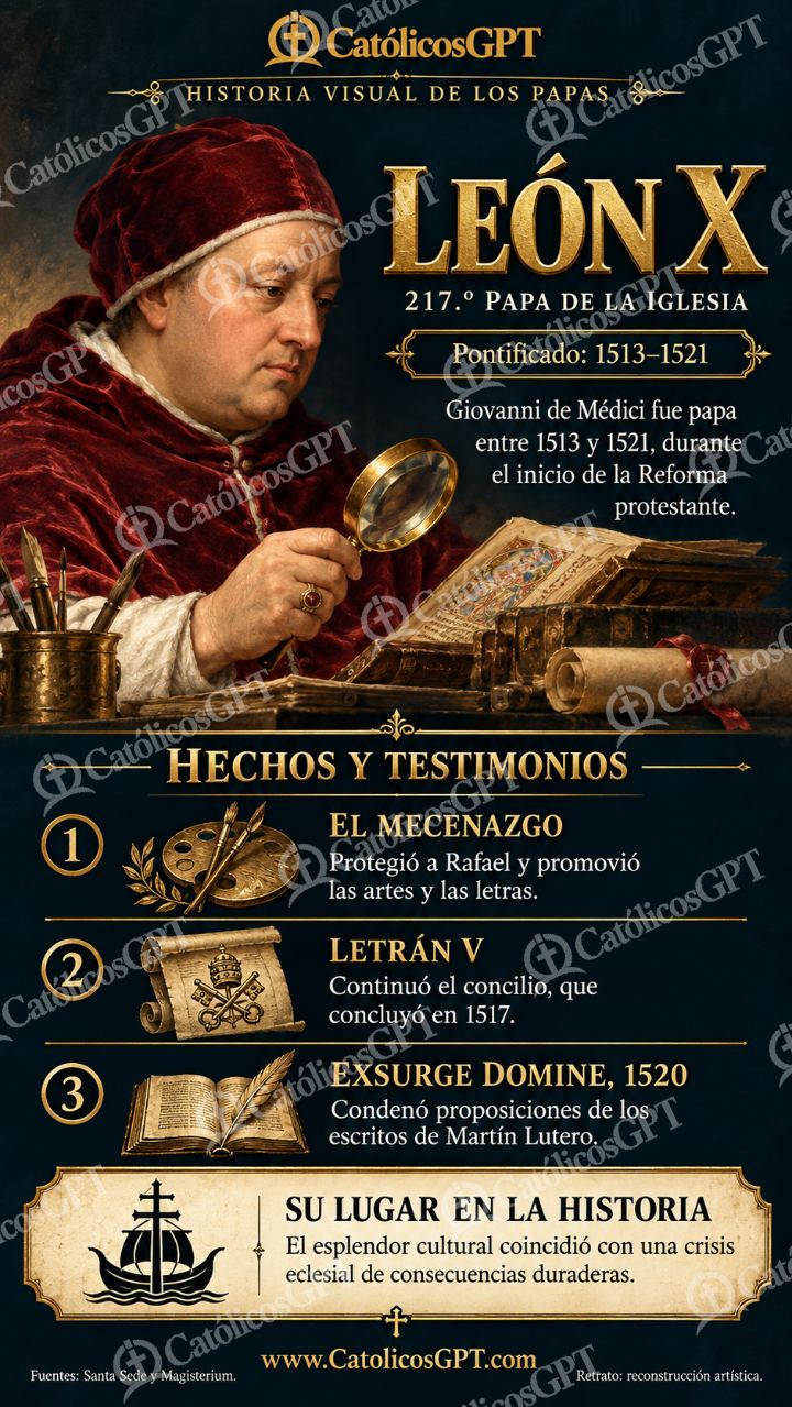 Imagen católica de Historia de los papas: León X — Formación católica