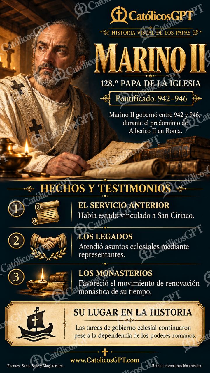 Imagen católica de Historia de los papas: Marino II — Formación católica