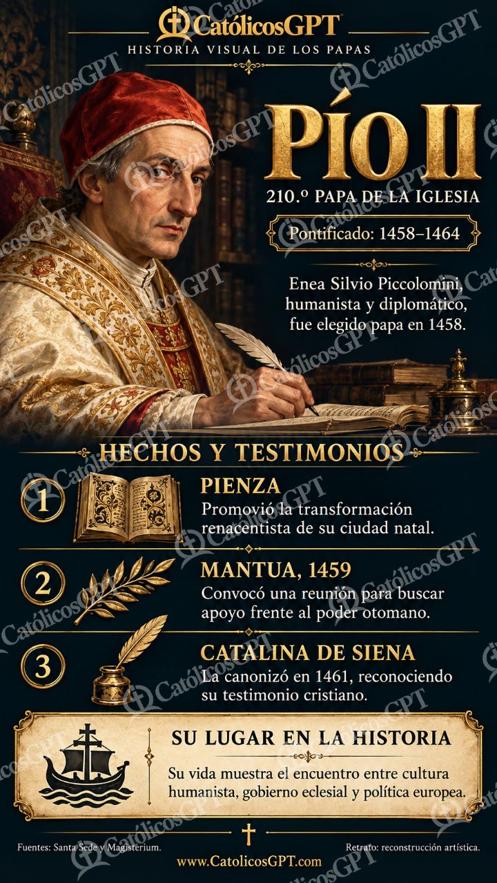 Imagen católica de Historia de los papas: Pío II — Formación católica