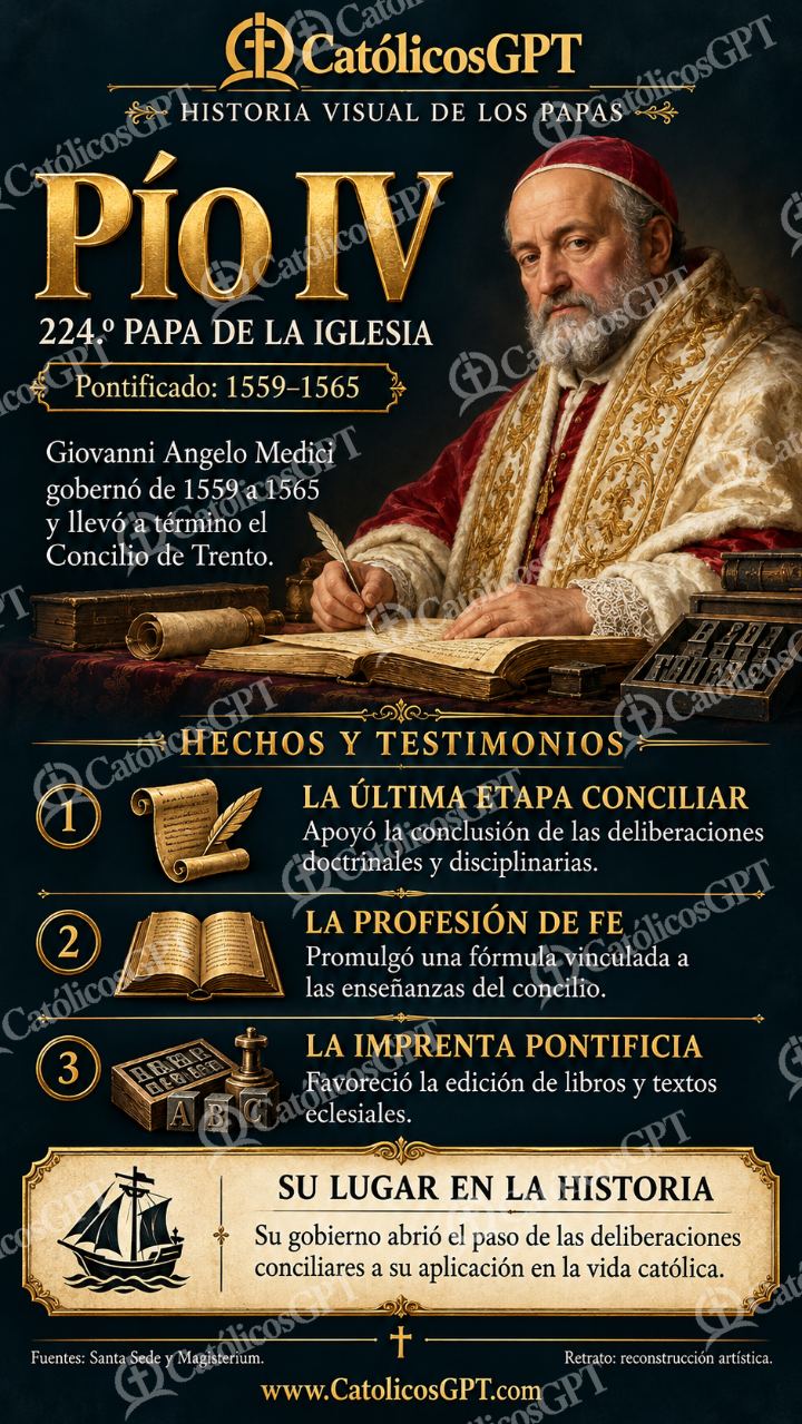 Imagen católica de Historia de los papas: Pío IV — Formación católica