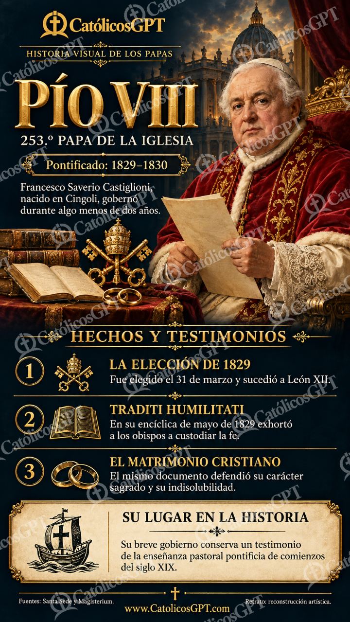Imagen católica de Historia de los papas: Pío VIII — Formación católica