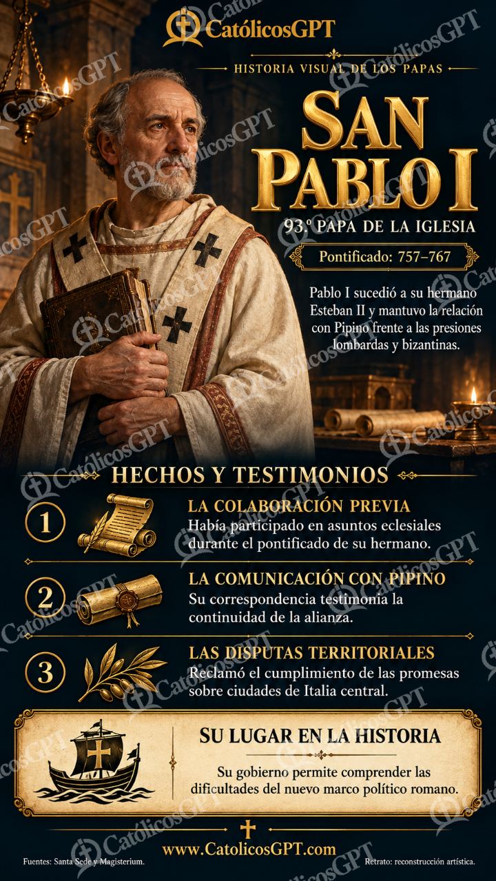 Imagen católica de Historia de los papas: San Pablo I — Formación católica